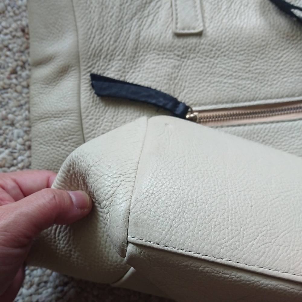Henri Lou cream color Leather Hobo bag - Picture 10 of 16